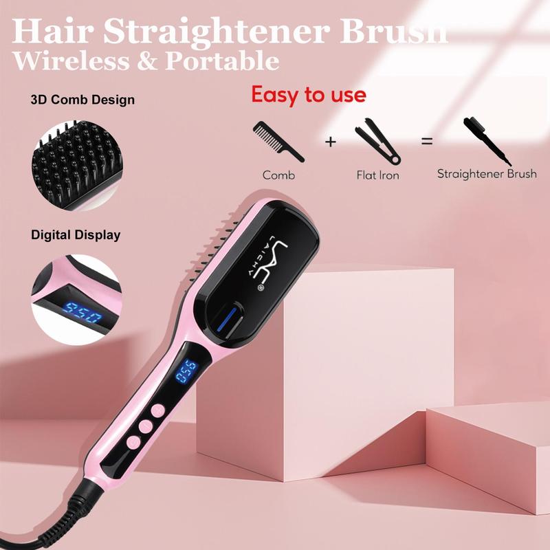 Hair Straightening Brush, Hair Straightening Comb, Negative Ion Hair Straightening Tool, Hair Styling Tool for Women & Girls