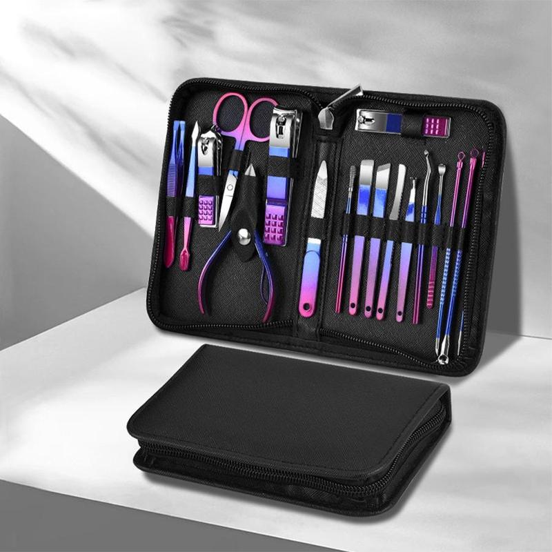 Professional Nail Clipper Kit with Storage Case,  Portable Manicure Tools Set, Nail Care Tools for Home & Travel, Pedicure Tool Kits for Daily