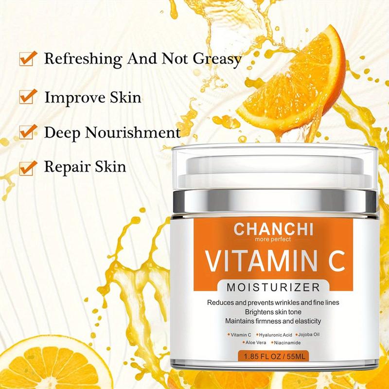 1pc, Face Cream, Vitamin C Whitening Face Care Moisturizing Anti-Aging Firming Skin Care Beauty Health 50ml