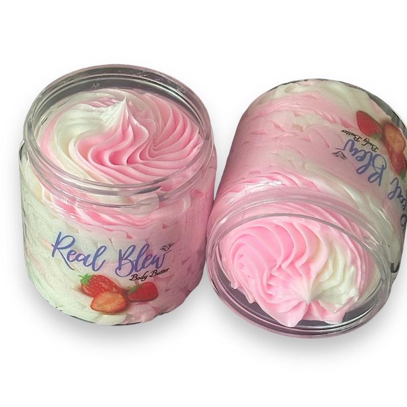 “Strawberry Shortcake” Whipped Body Butter Skincare Moisturizer for all skin types Aloe Aloevera Body Care Lotions