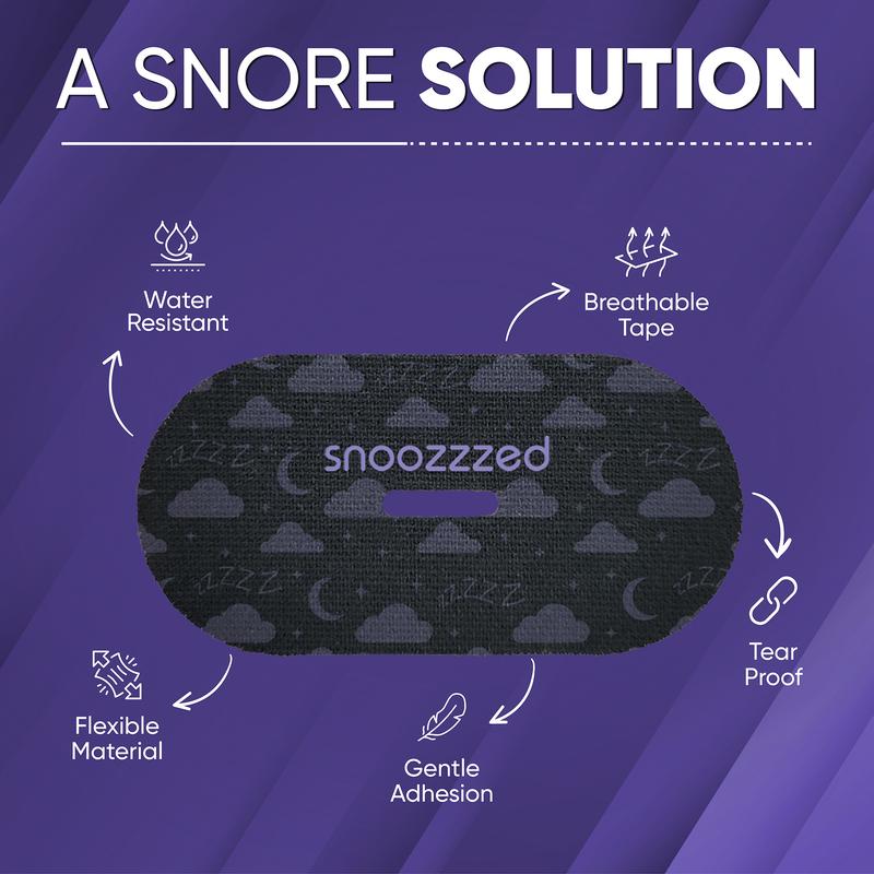 snoozzzed Mouth Tape for Sleeping 3 Pack - (90 Night Supply) Reduces Snoring, Restful Sleep, Hypoallergenic Sleep Aid Comfort, Skincare Mouthtape Mask