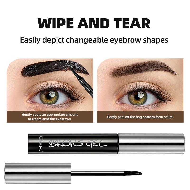 Tattoo Peel-Off Eyebrow Tinting Gel, Semi-Permanent Tattoo Eyebrow Peel-Off Eyebrow Tinting Gel, is waterproof, transfer-proof, and leaves eyebrows fuller and more defined