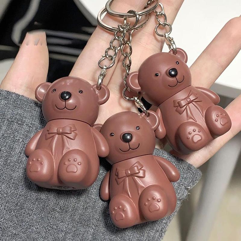 Bear Shaped Keychain Design Lip Gloss, Velvet Matte Lipstick, Long Lasting Easy Coloring Lip Sticks, Elegant Hydrating Daily Lip Cosmetic