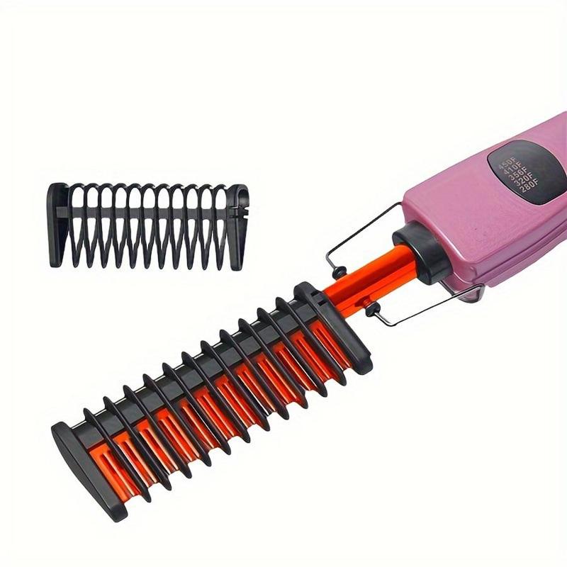 Electric Heated Hair Straightener Kit, Including 1 Count Hair Straightening Comb, 1 Count Protective Case, 2 Counts Hairpin, 1 Count Small Comb, Professional Hair Styling Tool for Women & Men