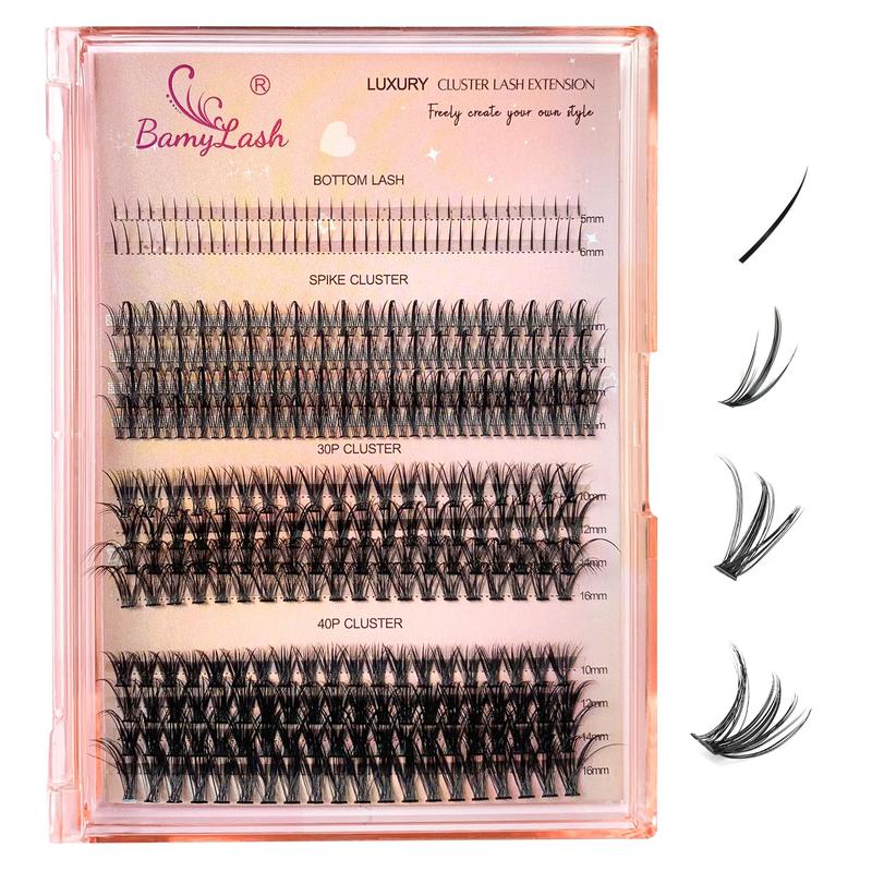 D Curl Mixed Size Individual False Eyelashes, 1 Set Natural Look Eyelash Extensions, Self Grafting Eyelash Clusters, False Eyelashes Clusters