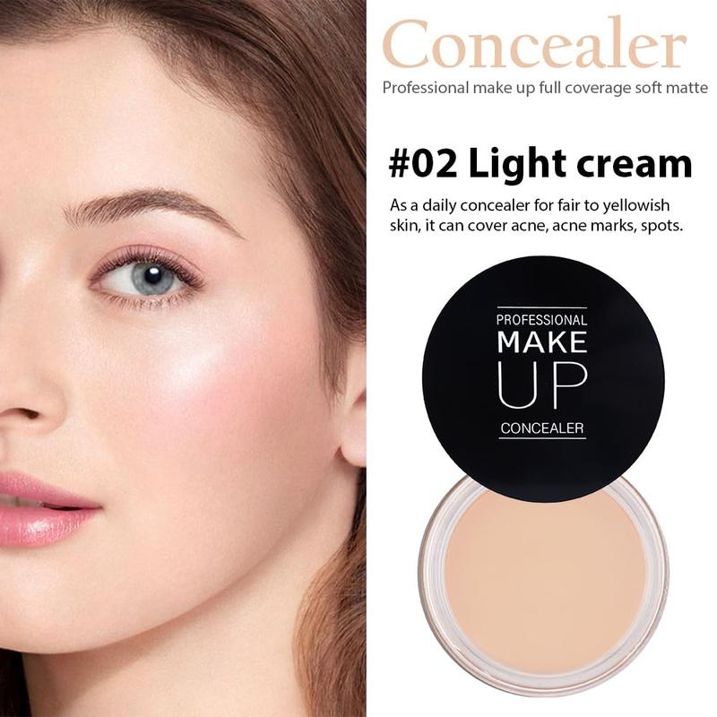 Concealer Full Coverage Set,under Eye Brightener Concealer for Conceals Dark Circles,Waterproof Foundation Face Makeup Brush Kit,Color Correcting Concealer,Eye Ring corrector de ojeras 02