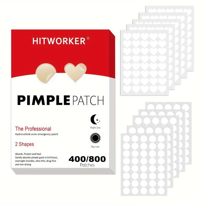 Heart & Round Shaped Hydrocolloid Pimple Patches, 400pcs box Invisible Acne Patches, Facial Skin Care Patches, Acne Cover Patches, Skin Care Products