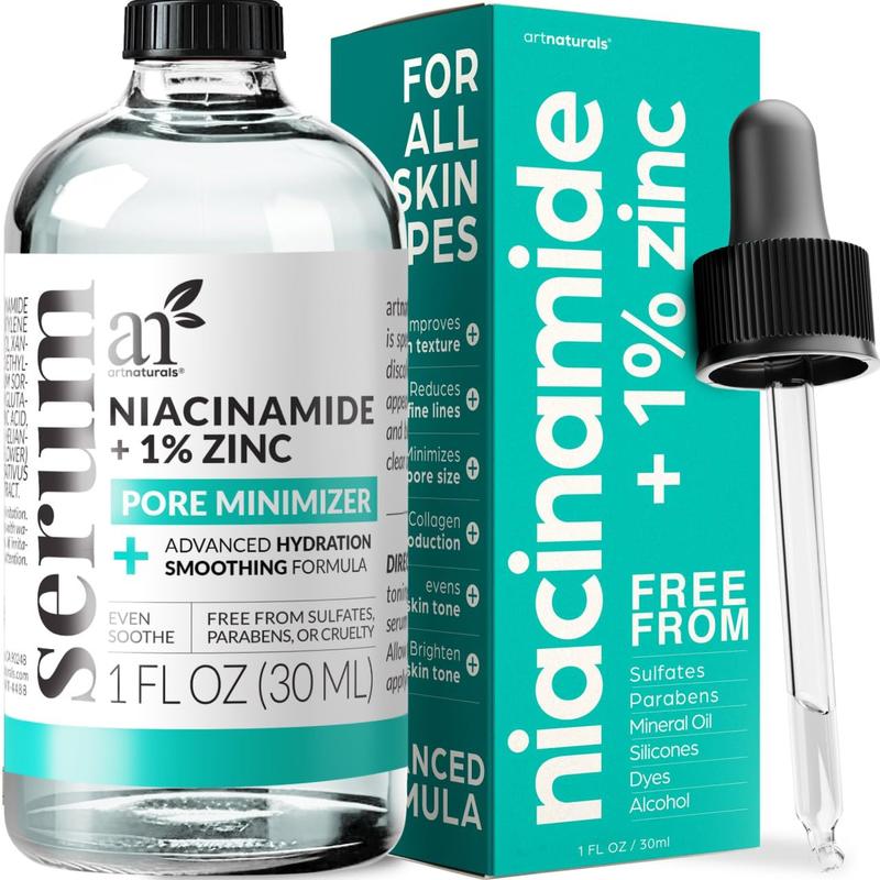 artnaturals Niacinamide Face Serum Pore Reducer 1.0 oz 10% Active Niacinamide with 1% Zinc