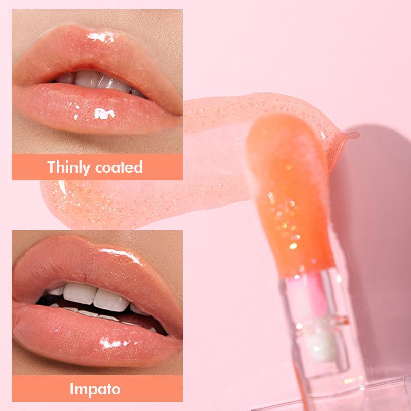 Color changing lip oil moisturizing easy color moisturizing not easy to stick cup color changing lip glaze toot lip makeup lip glow Bright Skincare brown  lip