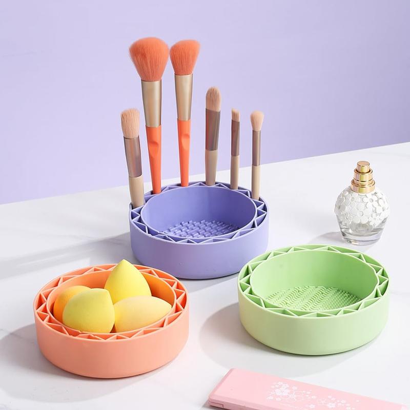 3 in-1 Makeup Brush Cleaning Bowl Fast Cleaning Kit (Green)