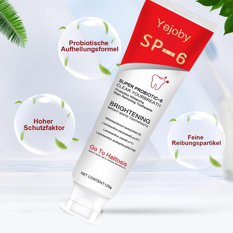 SP-6 [Triple Whitening] Super Probiotic Sp-6 Toothpaste, Sp-6 Ultra Whitening Toothpaste, Sp 6 Toothpaste,Fresh Breath, Sp-6 Toothpaste 4.9 oz SP-10,SP-10 SP-8 SP-4 sp-10 sp-8 sp-4 sp8 sp6 sp4 SP-10