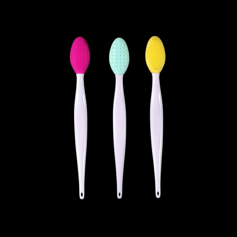 10pcs Silicone Lip Brush Exfoliating Nose Clean Blackhead Removal Brushes with Replacement Head Wash Face Cleansing Brush Tools