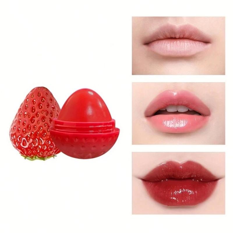 Strawberry lip balm! Strawberry flavor and shape, lip tint