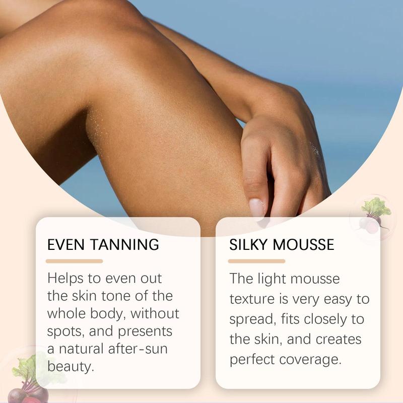 Body Self Tanning Mousse, 2 Boxes Moisturizing Helps Tan Mousse, Long Lasting Hydrating Body Tanning Cream for Men & Women