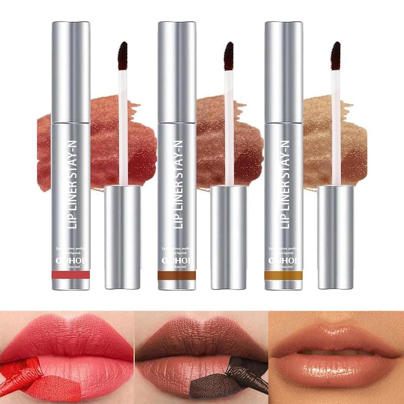 [$19.99 Get 3 Pack] 3PCS Peel Off Lip Liner Peel Off Lip Liner Stain, Peel Off Lip Stain with Matte Finish, Long Lasting, Waterproof, Transfer-proof