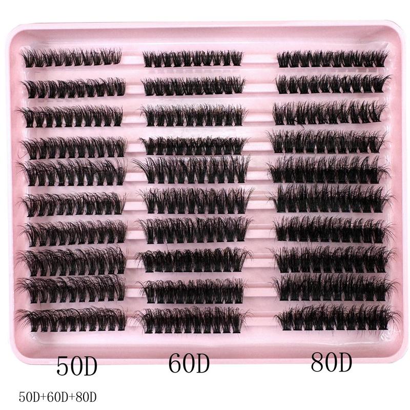 Mixed Length Individual False Eyelashes, Natural Look Eyelash Extensions, Self Grafting Curl Eyelashes for Christmas Gift, Eye Makeup Enhancement False Eyelashes