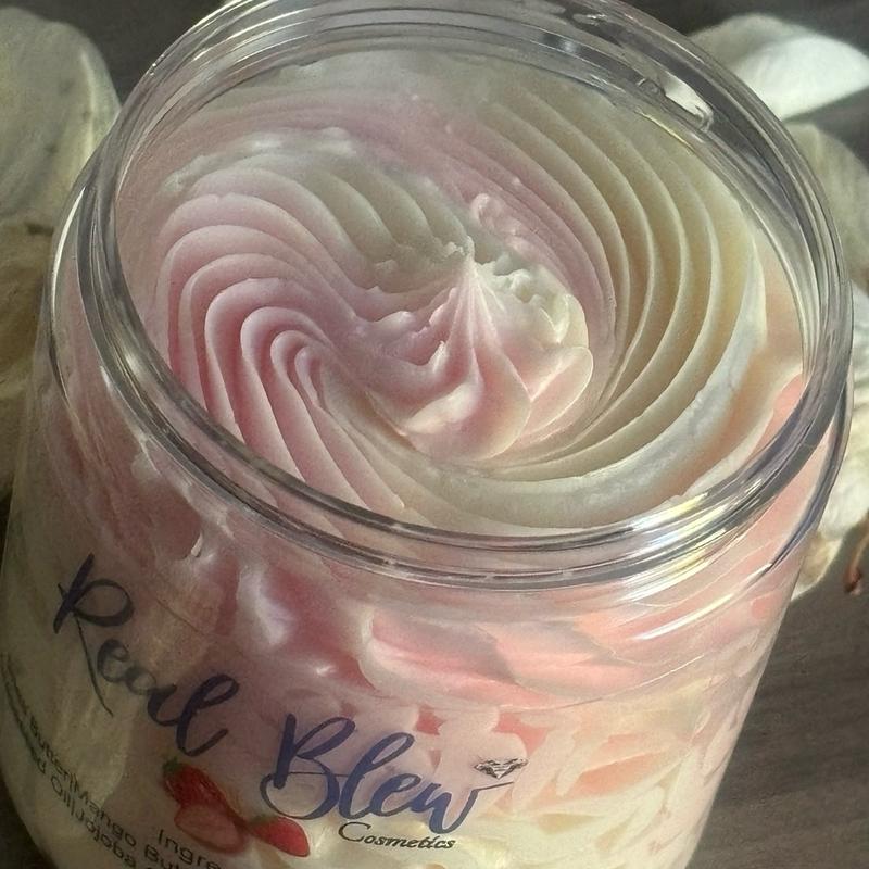 “Strawberry Shortcake” Whipped Body Butter Skincare Moisturizer for all skin types Aloe Aloevera Body Care Lotions Moisture Scent