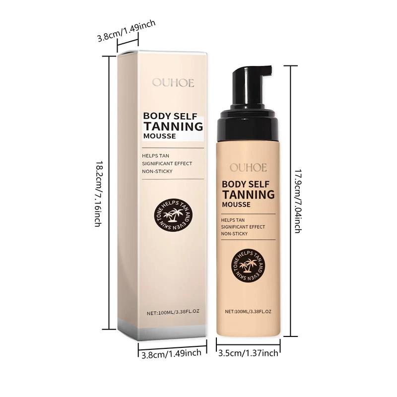 Body Self Tanning Mousse, 2 Boxes Moisturizing Helps Tan Mousse, Long Lasting Hydrating Body Tanning Cream for Men & Women