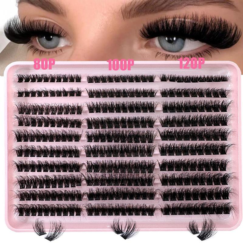 Mixed Length Individual False Eyelashes, Natural Look Eyelash Extensions, Self Grafting Curl Eyelashes for Christmas Gift, Eye Makeup Enhancement False Eyelashes