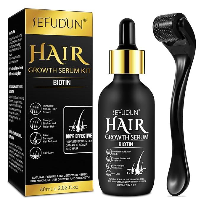 5% Minoxidil Hair Growth Oil for Men and Women - Regrowth Serum, Extra Strength Spray for Hair Loss, Thicker Healthier Hair, Beard Growth Kit, Topical Treatment, 2.02 oz