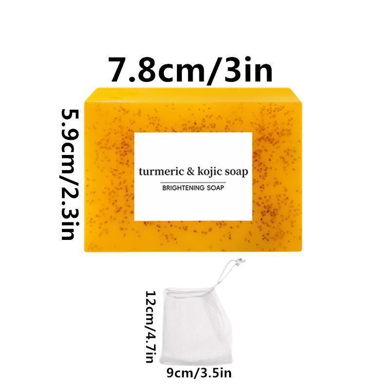 3PCS Lemon Turmeric Kojic Acid Soap for Hyperpigmentation，Reduce Dark Spot，Balance uneven skin，soap bar with lemon Vitamin C，Kojic Acid，VE，Hyaluronic Acid，Deep Cleansing Body Care Body Wash Skin Repair Skin Care Comfort Cleanser