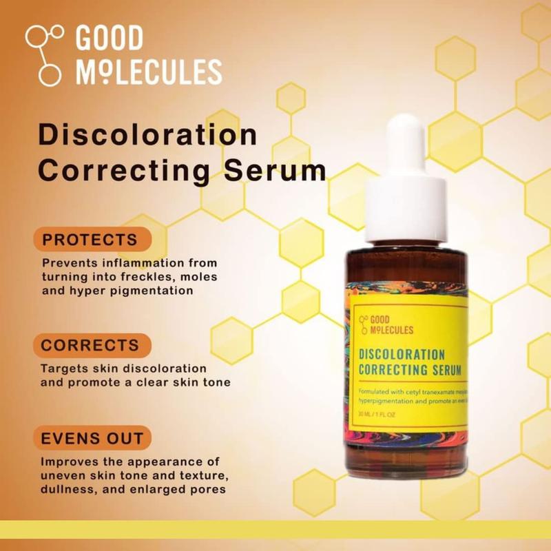 Good Molecules Discoloration Correcting Serum - Tranexamic Acid and Niacinamide for Dark Spots, Sun Damage, and Age Spots - Skincare Face Skin Repair Comfort