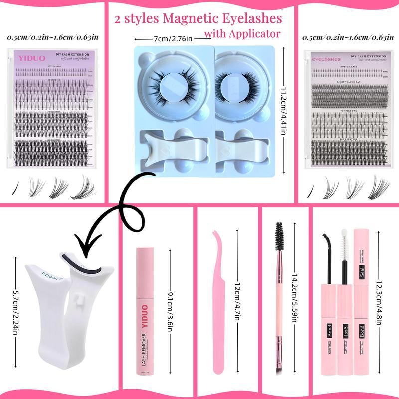 Mixed Length & Styles False Eyelashes Kit, 1 Box Natural Look Eyelash Extensions, Self Grafting Curl Eyelashes, Eye Makeup Enhancement False Eyelashes