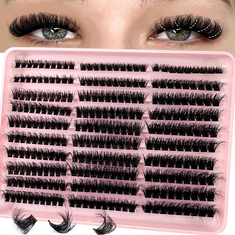 Mixed Length Individual False Eyelashes, Natural Look Eyelash Extensions, Self Grafting Curl Eyelashes for Christmas Gift, Eye Makeup Enhancement False Eyelashes