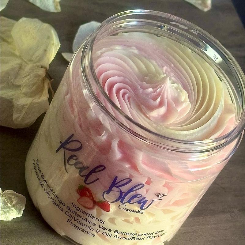 “Strawberry Shortcake” Whipped Body Butter Skincare Moisturizer for all skin types Aloe Aloevera Body Care Lotions Moisture Scent