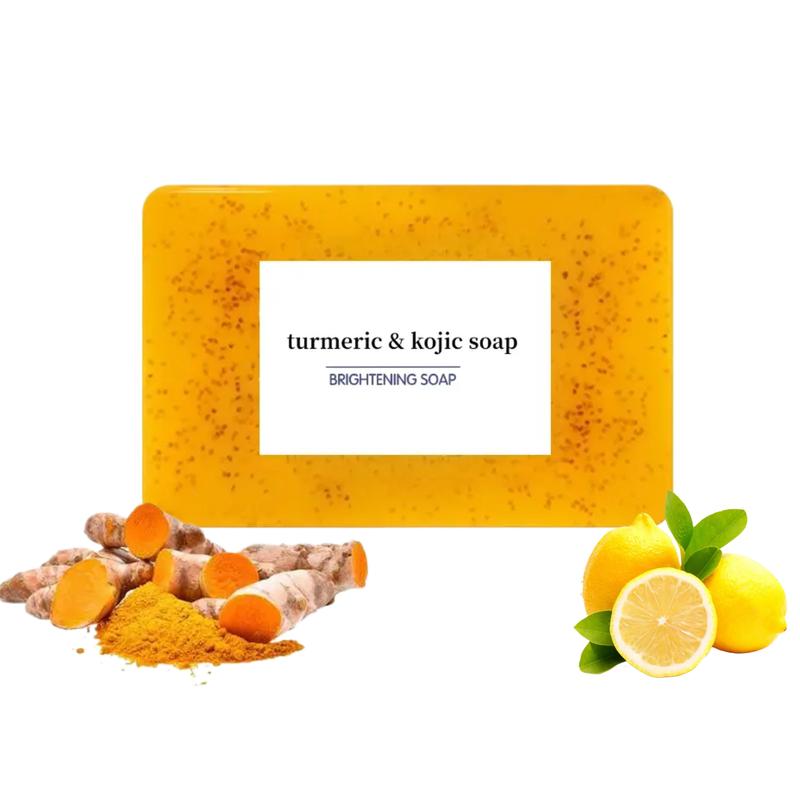 Turmeric & Kojic AcidBrightening Soap, Kojic Acid Soap, SoapBody Care Body Wash Lemon FlawlessOrganic Facial Cleansing Skincare SkinRepair Radiant