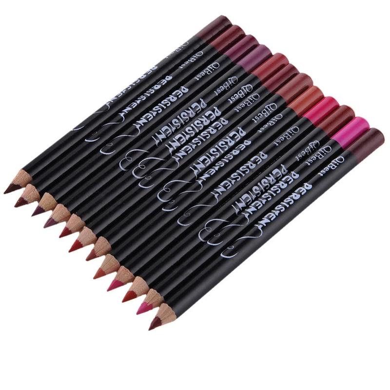 12pcs Waterproof Long Lasting Smooth Natural  Lipliner