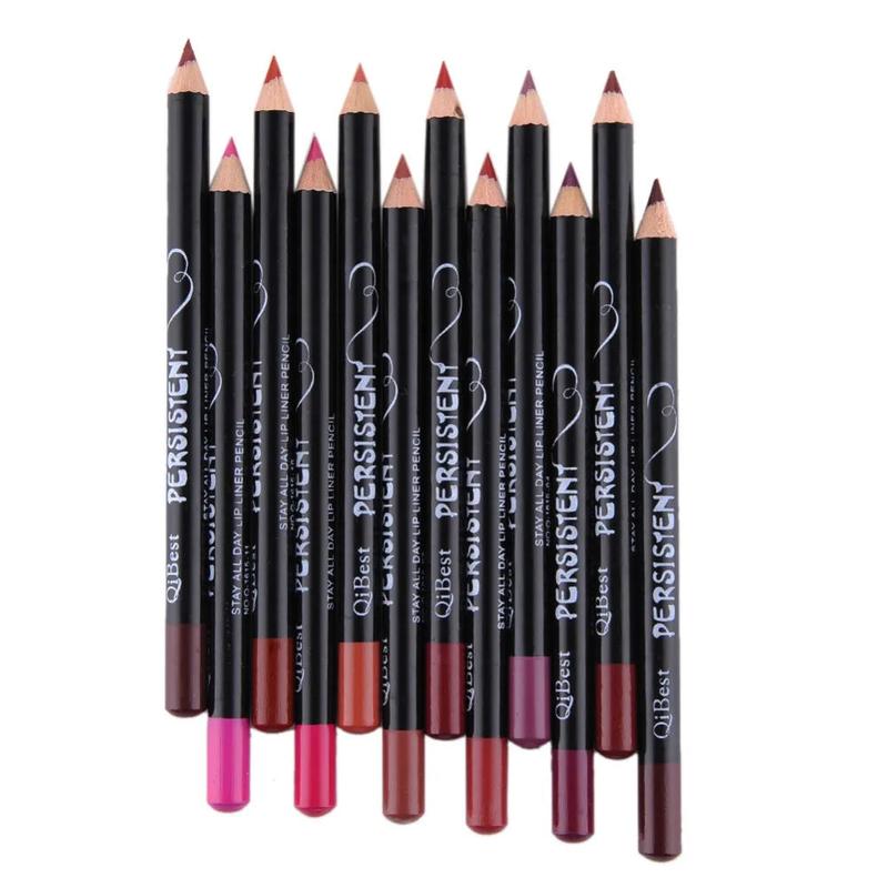 12pcs Waterproof Long Lasting Smooth Natural  Lipliner