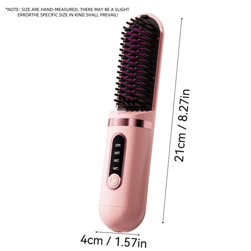 Portable Wireless Mini Hair Straightener, Rechargeable Negative Ion Hair Straightening Comb, Hair Styling Tool for Home & Travel