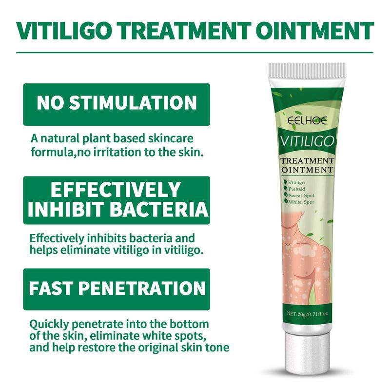 Eelhoe Vitiligo Treatment Ointment Remove Ringworm Sweat Spots Leukoplakia Disease White Spot Skin Repair Cream Psoriasis White Spot Repair Pigment Body Skin Care Cream（20g）