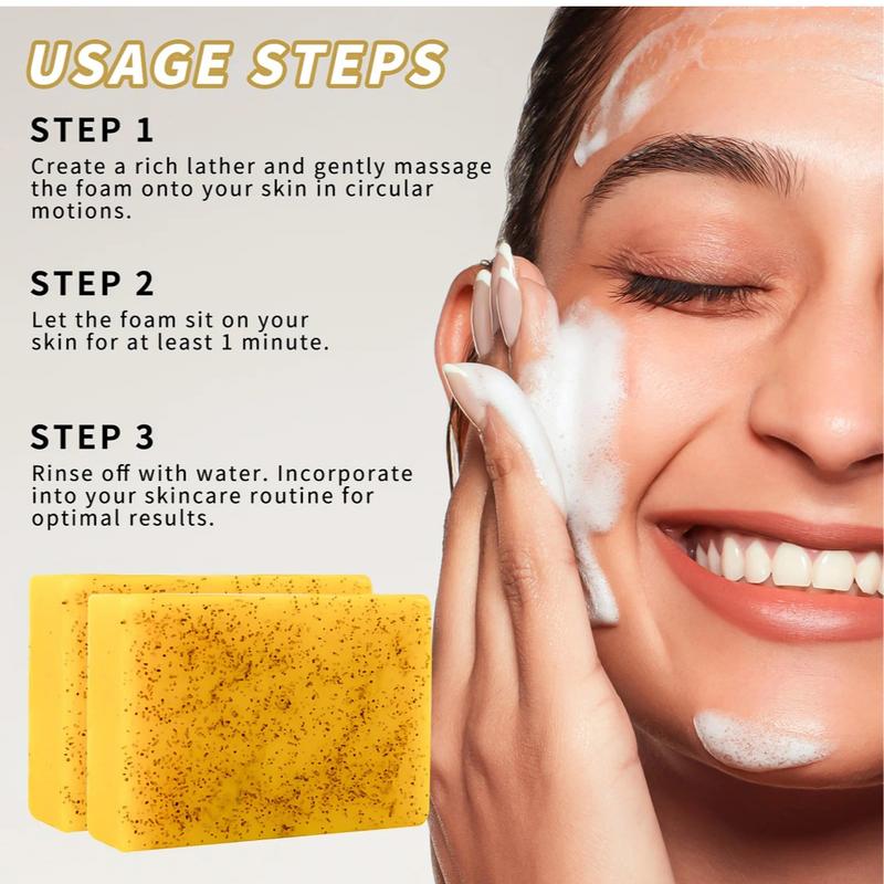 3PCS Lemon Turmeric Kojic Acid Soap for Hyperpigmentation，Reduce Dark Spot，Balance uneven skin，soap bar with lemon Vitamin C，Kojic Acid，VE，Hyaluronic Acid，Deep Cleansing Body Care Body Wash Skin Repair Skin Care Comfort Cleanser