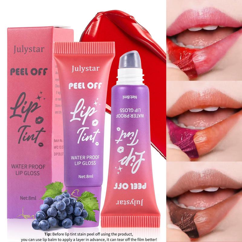 Fruit Flavor Peel Off Lip Gloss, Long Lasting Matte Lipstick for Christmas Gift, Waterproof Peel Off Lip Stain, Lip Makeup Product For Women & Girls, Makeup Products