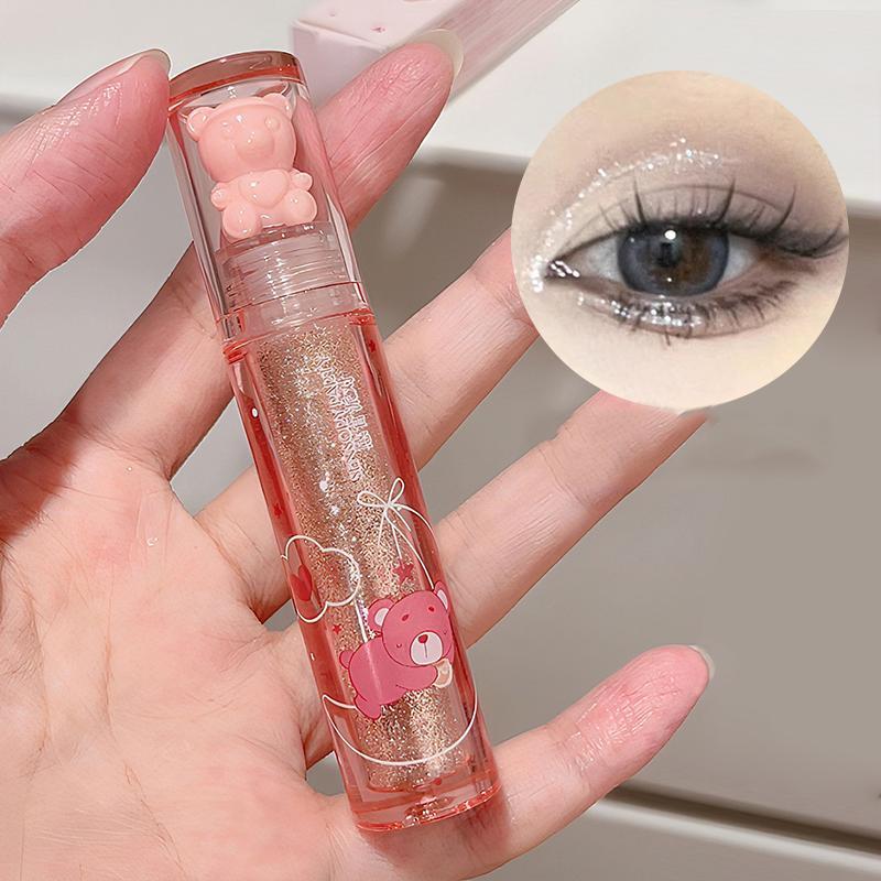 Glossy Liquid Eyeshadow, Cosmetic Shimmering Eye Shadow, Comfort Glittering Highlighting Liquid Stick for Crystal Eye Makeup, Sparkling Eyeliner Lying Silkworm Stick