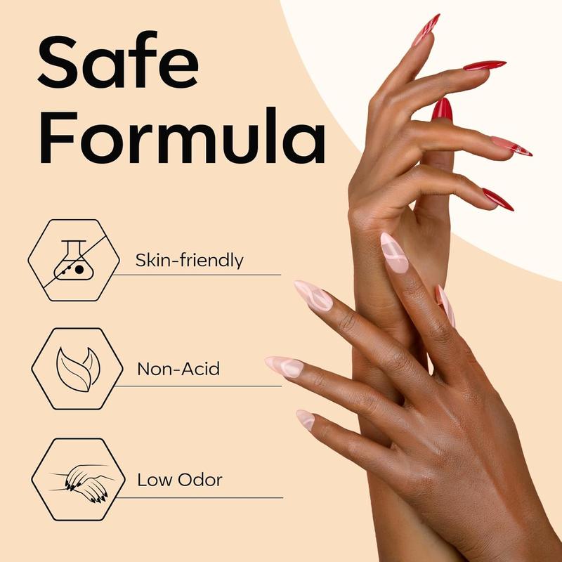 Nail Glue Gel with Top Coat and Nail Prep Dehydrator 3 PCS 15Ml 9 in One Nail Glue Gel Nail Kit for Easy Nail Extension, No Wipe Top Coat modelones modelones modelones modelones