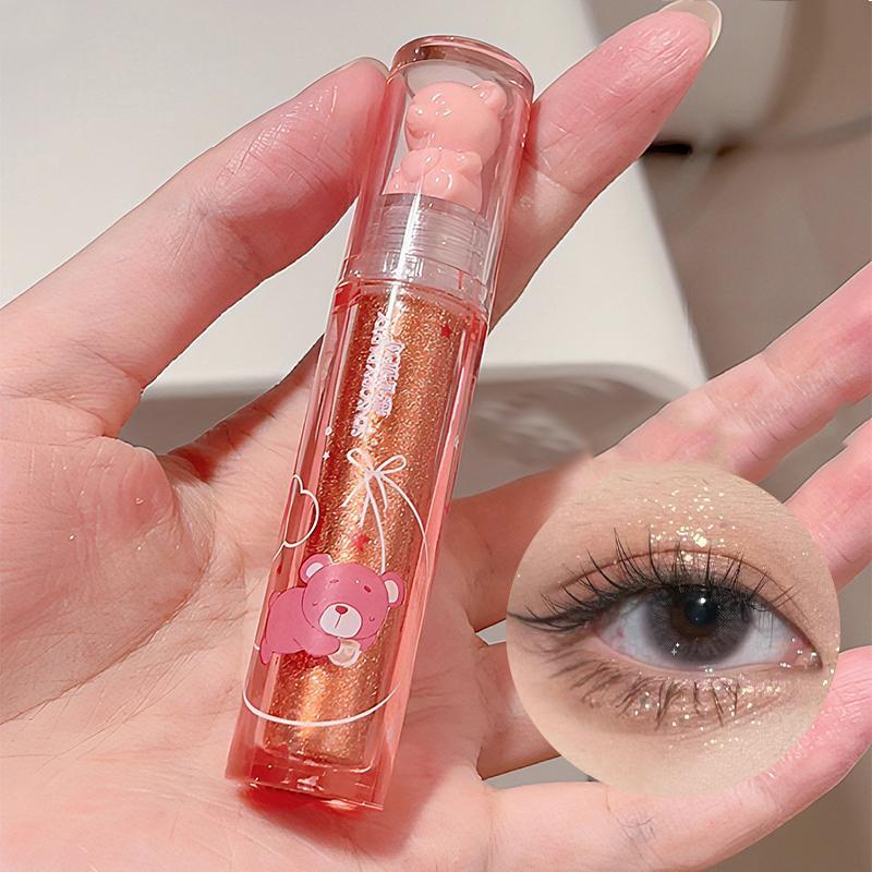 Glossy Liquid Eyeshadow, Cosmetic Shimmering Eye Shadow, Comfort Glittering Highlighting Liquid Stick for Crystal Eye Makeup, Sparkling Eyeliner Lying Silkworm Stick