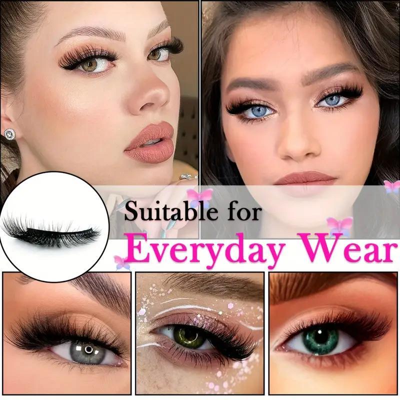 Natural Look Cat Eye Eyelash Extensions, 5 Pairs Self Grafting Curl Eyelashes, Eye Makeup Enhancement False Eyelashes for Women & Girls