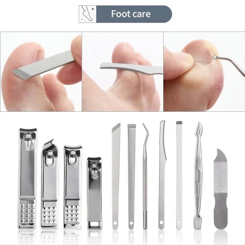 26pcs Stainless Steel Nail Clipper Set, Portable Manicure & Pedicure Tools For Daily Personal Care