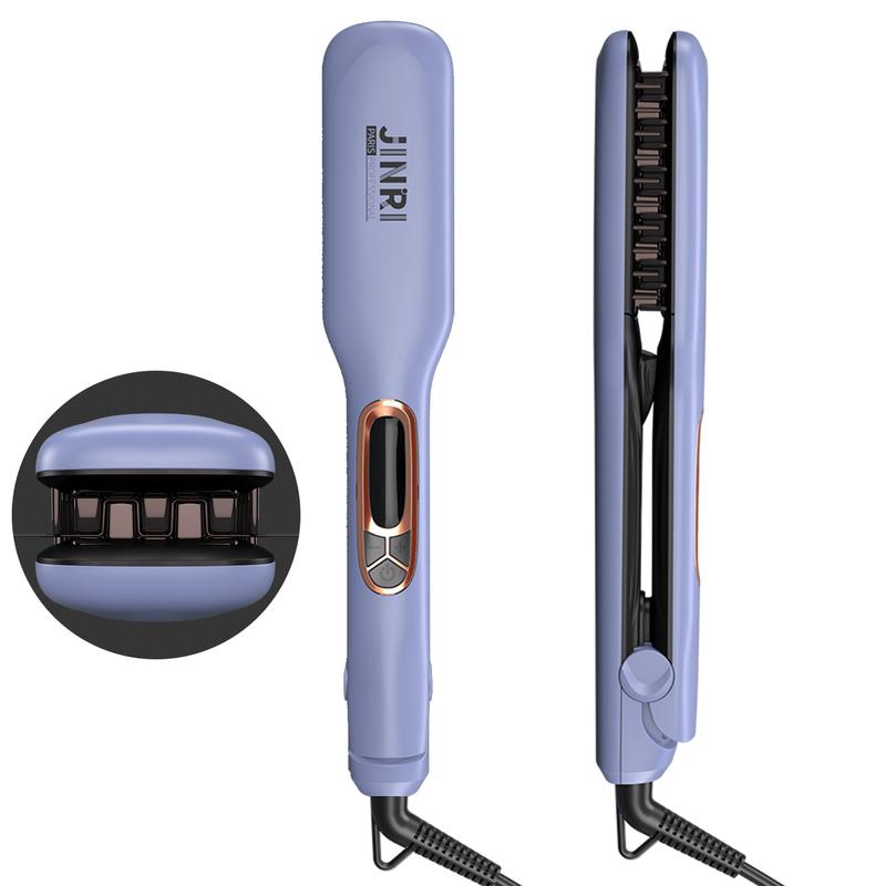 JINRI Professional Volumizing Ceramic Hair Iron，Adjustable Temp，360 ° Tail Rotation，Lasting Hair Volume，for Short Or Thin Hair，Purple