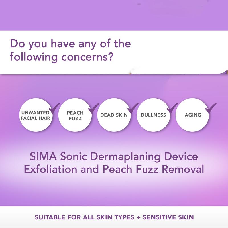 Sonic Dermaplaning Tool - Painless Facial Exfoliation & Peach Fuzz Hair Removal