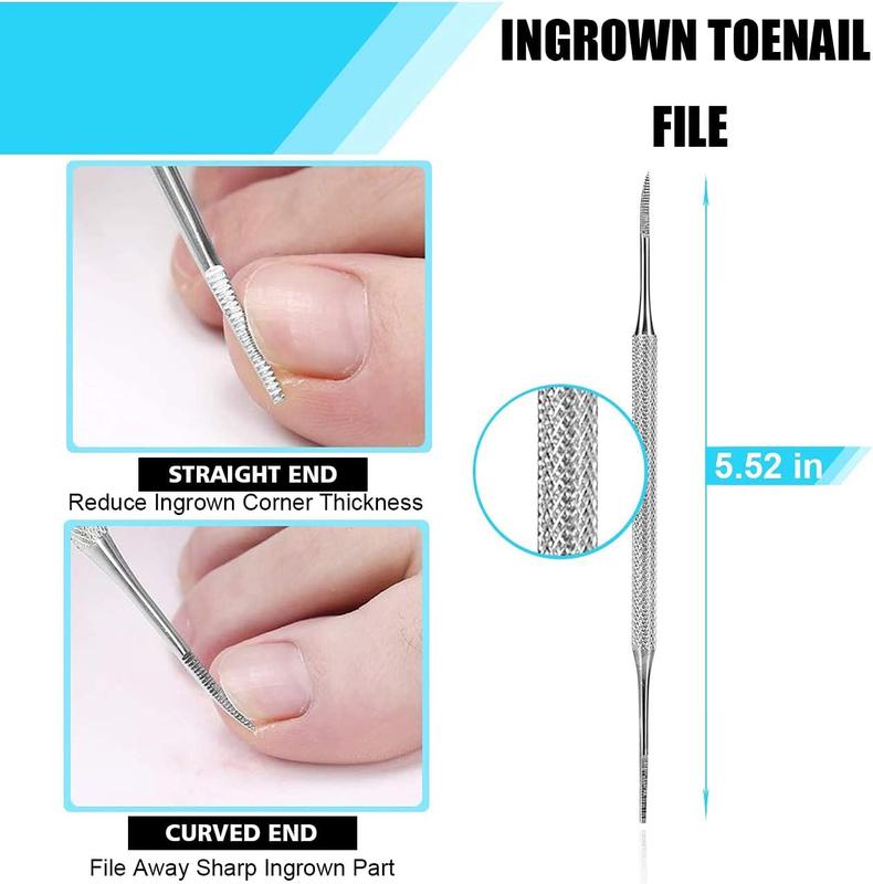 Toenail Tool Kit (9PCS), Professional Toe Nail Clipper Set for Ingrown & Thick Nail, Stainless Steel Ingrown Toenail Kit, Surgery Grade Manicure Pedicure Tool