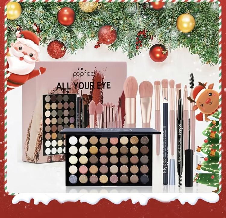 40-color eye shadow palette makeupset tools mascara eye shadow brusheveliner evebrow pencilcombinationset beginner makeup tools Valentine'sDay Christmas gift for HalloweenChristmas gifts Happy Holidays