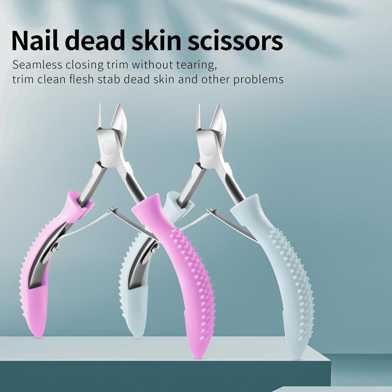 Stainless Steel Cuticle Nippers, Ergonomic Detachable Handle, Sharpening Blade Dead Skin Clipper for Manicure and Pedicure Care