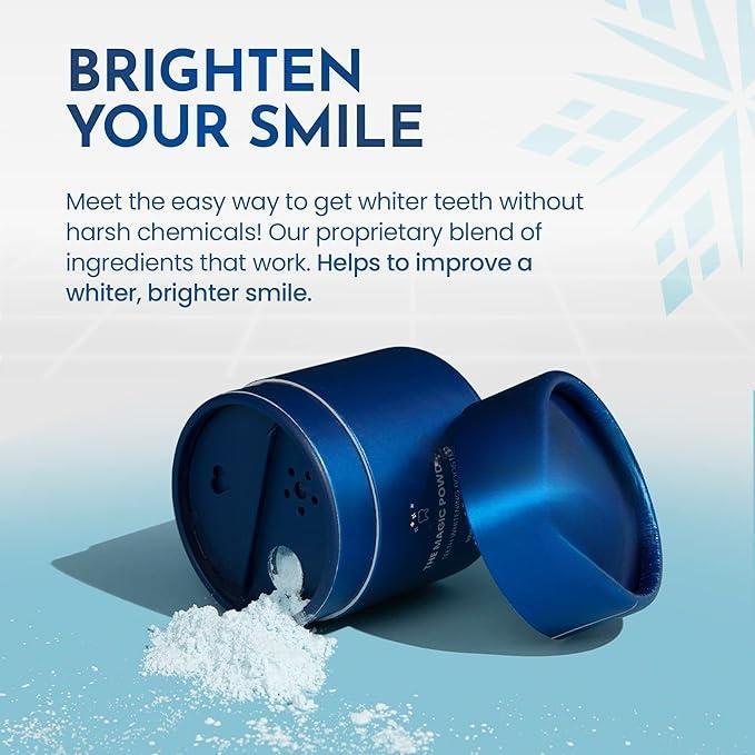 Teeth Whitening Magic Powd - Teeth Whitening Kit Supplement, Adds Whitening Effects to Any Toothpaste, Oral Care Product with Calcium Carbonate for White Teeth, Lavender & Mint Flavor,