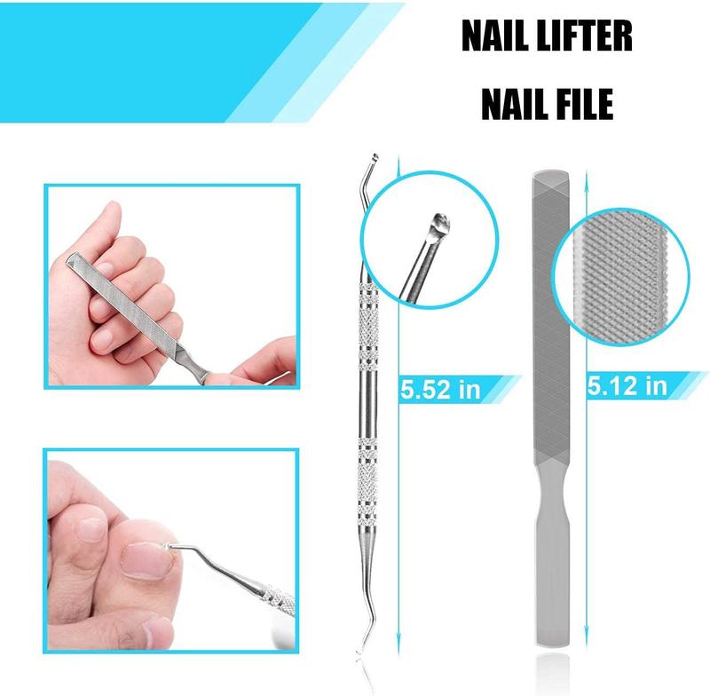 Toenail Tool Kit (9PCS), Professional Toe Nail Clipper Set for Ingrown & Thick Nail, Stainless Steel Ingrown Toenail Kit, Surgery Grade Manicure Pedicure Tool