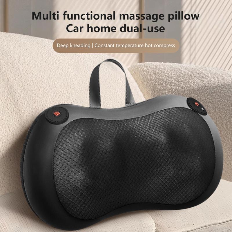 Rechargeable Electric Shiatsu Massage Pillow with Heat, Neck Back Leg and Shoulder Pain Relief, Portable Cordless and Ultra Soft for Home, Office and Car Use,Black  Shiatsu Massage Pillow with Heat, Neck Back Leg and Shoulder Leg Pain Relief,Ultra Soft fo