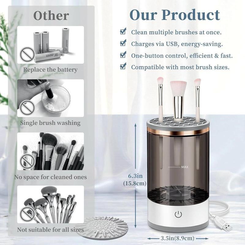 Christmas Electric Makeup Brush Cleaner, Automatic Makeup Brush Cleaner Machine, Electric Spinning Cleaner, Super-fast for Most Size Brush